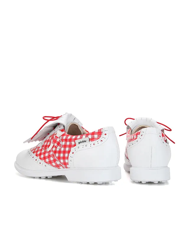 Giclee Tee-In Spikeless Golf Shoes - Red Check