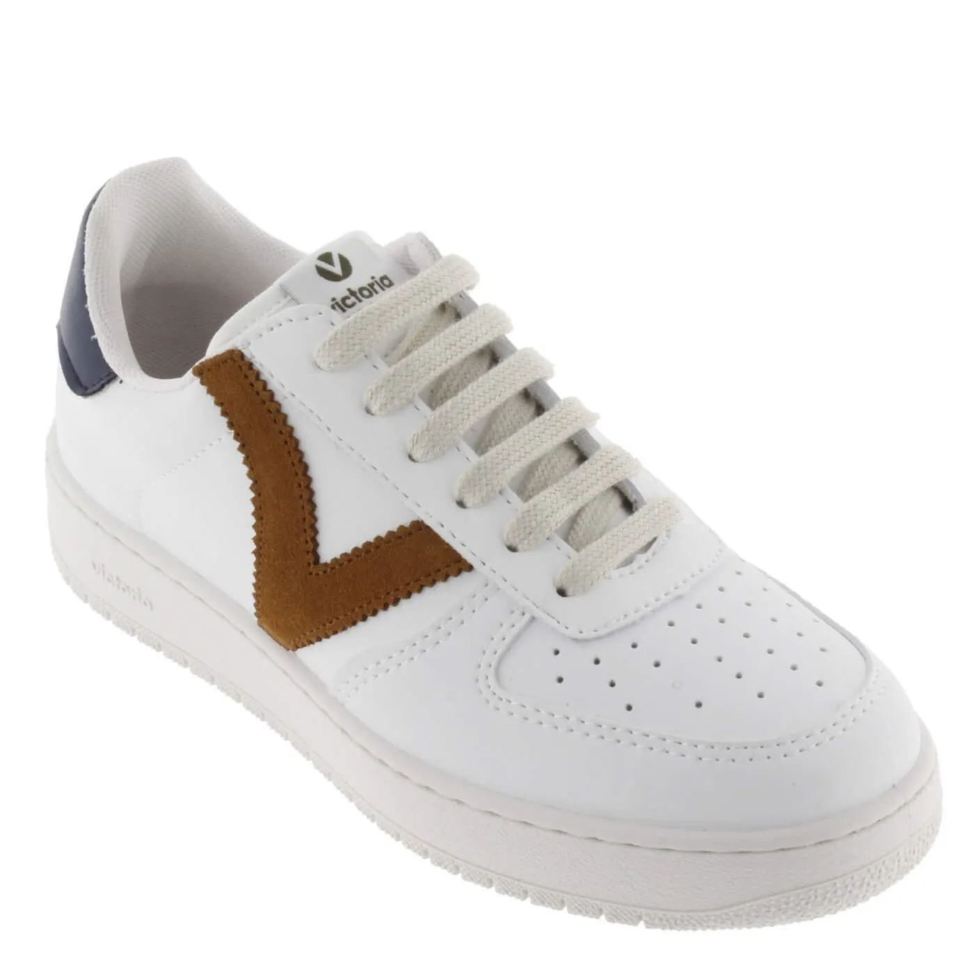 Victoria Madrid White Sneakers - Tan