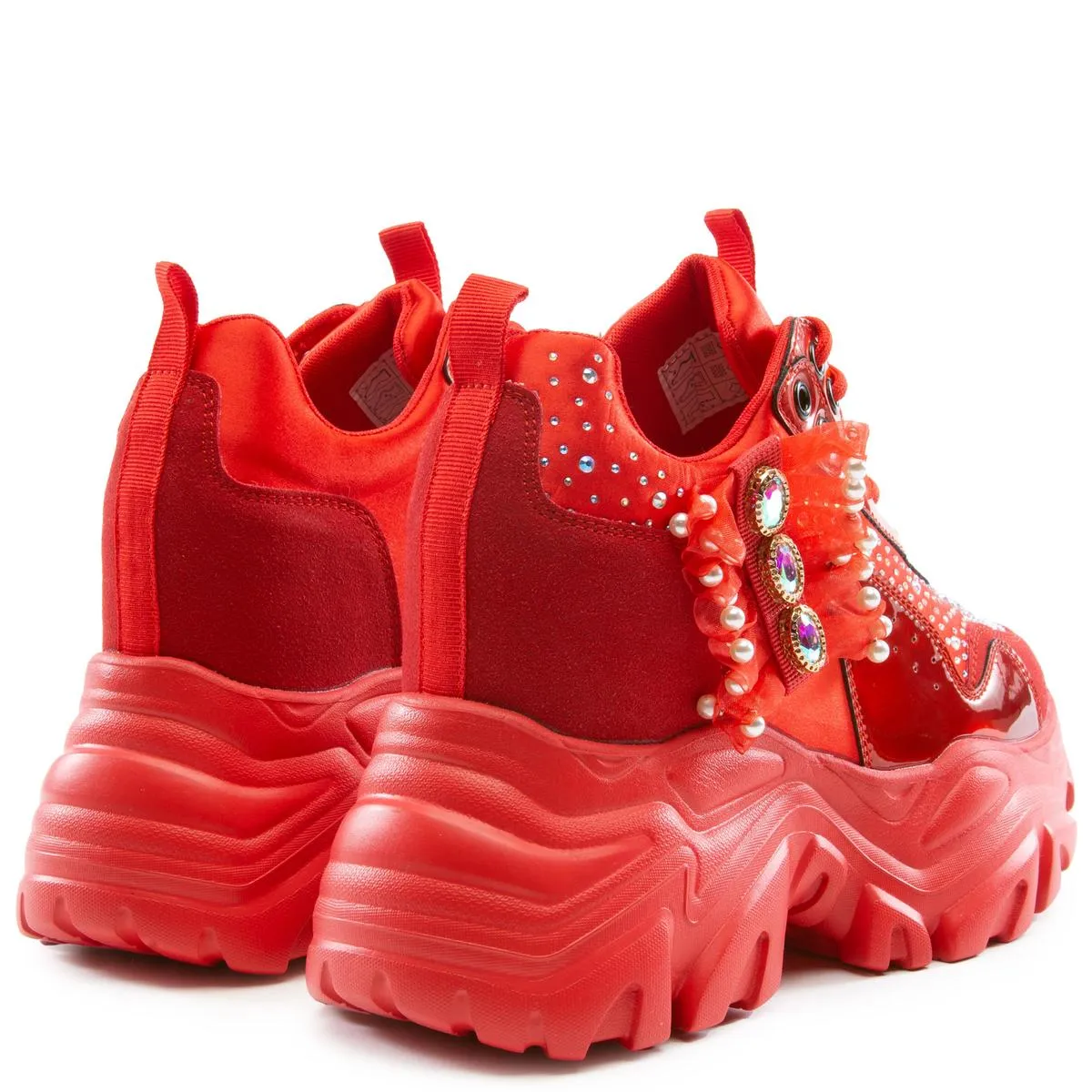 Watermelon-02 Rhinestone Platform Sneakers